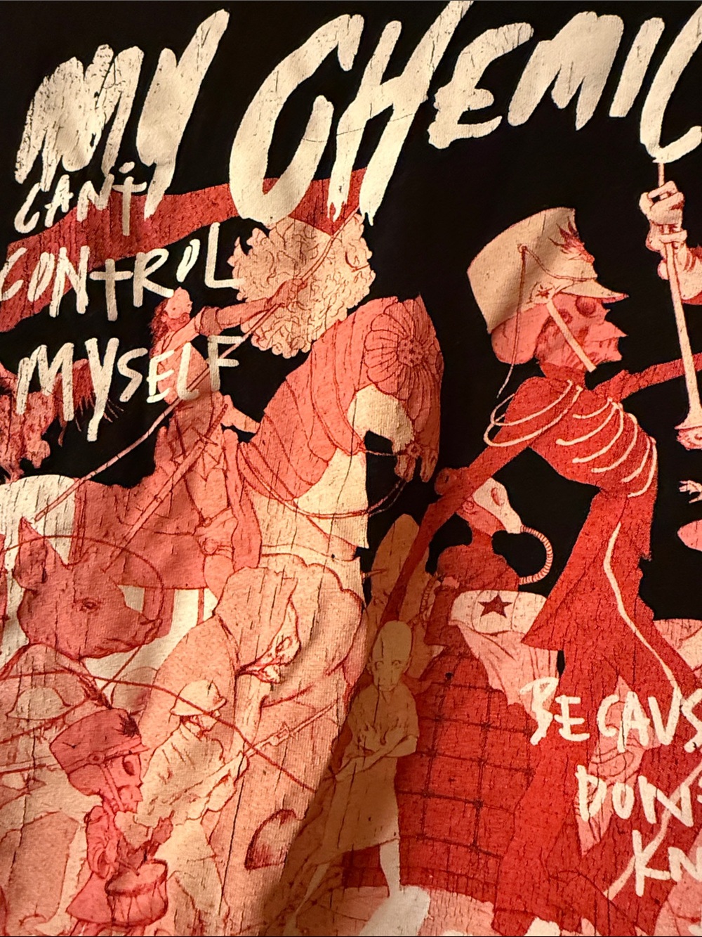Black Graphic My Chemical Romance  Tee - Black with pink and red print - Picture 5 of 5